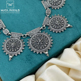 Intriguing Circlet Oxidised Necklace