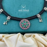 Floral Peacock Oxidised Choker