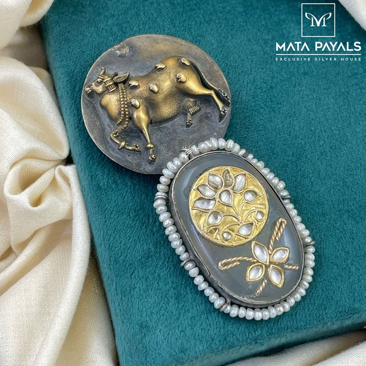 Dual Tone Bull pendant