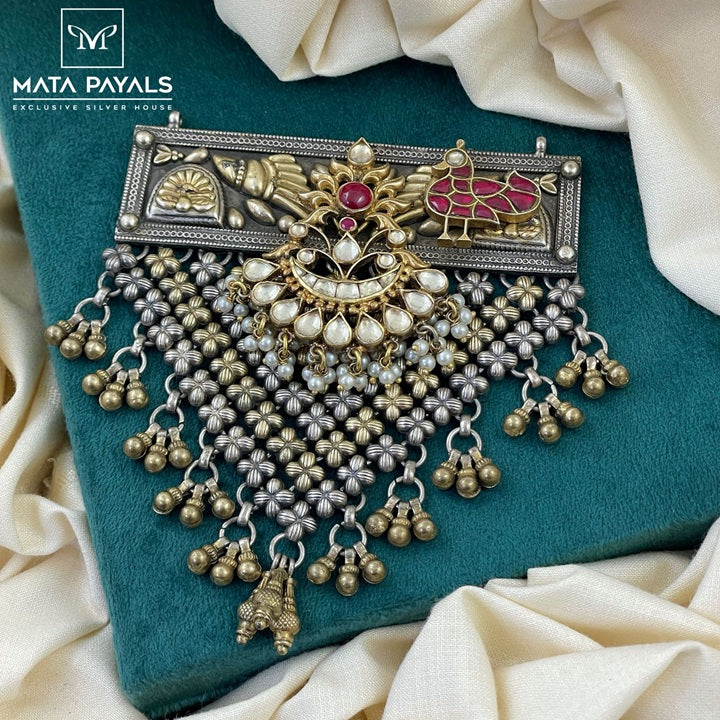 Heavy Dual Tone Kundan Pendant