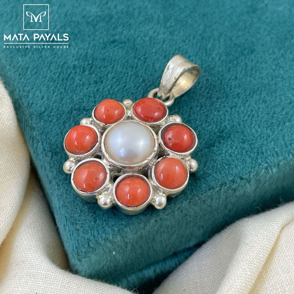 Spectacular Floral Silver Oxidised Pendant