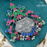 Compelling Kundan Oxidised Pendant