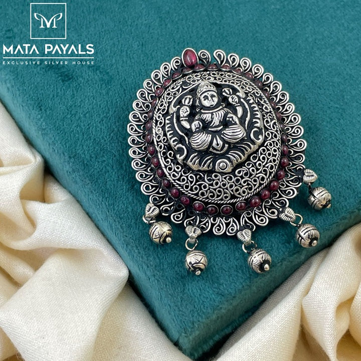 Traditional Lakshmi Oxidised Pendant