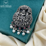 Krishna leela Nakshi Oxidised Pendant
