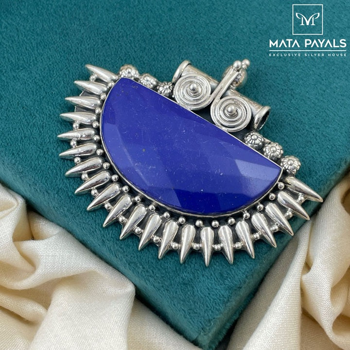 Classy Lapis Lazuli Oxidised Pendant