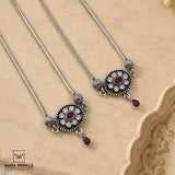 Popular Oxidised Cut Stone Anklet
