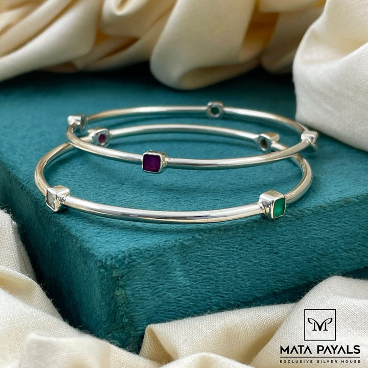 Simple Cut Stone Bangle