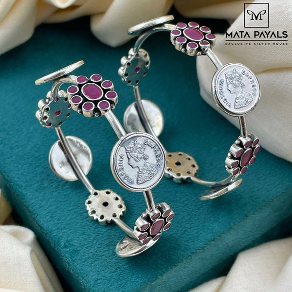 Dark Pink Victorian Coin Bangle