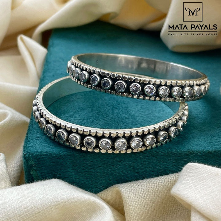 Shiny White Stone Bangle