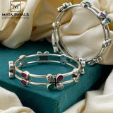 Oxidised Cut Stone Bangle