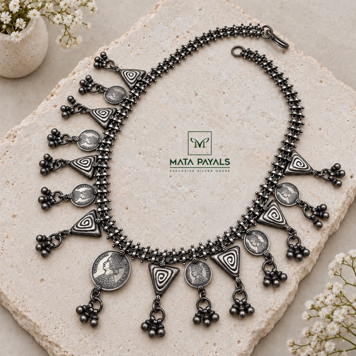 Victoria Dollar Oxidised Long Hara