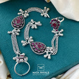 Dark Pink Cut Stone Toe Ring