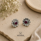 Shiny Pink Stone Stud