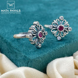 Stylish Cut Stone Toe Ring