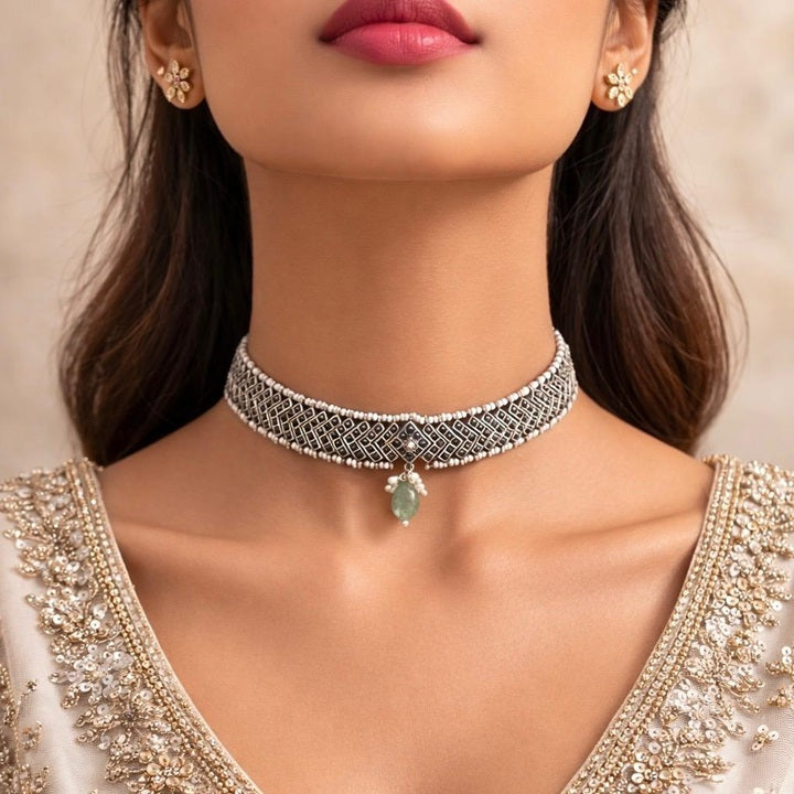 Colourful Oxidised Choker