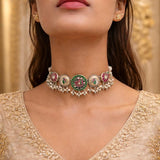 Fusion Oxidised Kundan Choker