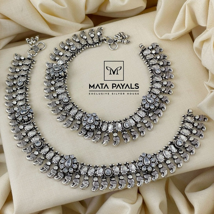 Tilak Vintage Oxidised Payal