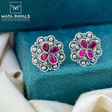 Kemp Stone Oxidised Studs