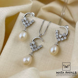 Beauti Rhodium Pendant Set