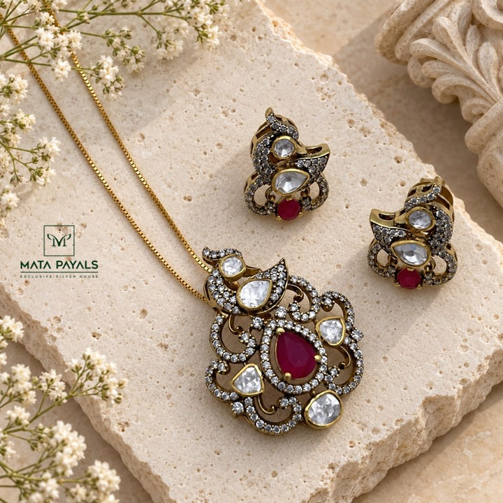 Pretty Moisanite Pendant Set