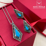 Blue Stone Pendant Set