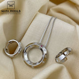 Dazzling Rhodium Pendant Set