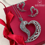 Marcasite Heart Pendant set