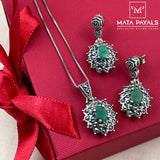 Unique Green Pendant Set