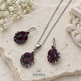 Cut Stone Pendant Set