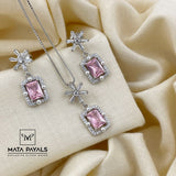 Pinkish Zircon Pendant Set