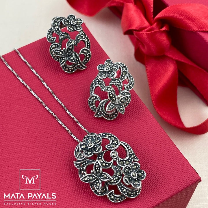 Marcasite Pendant Set