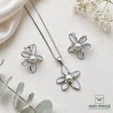 Floral Enamel Pendant Set