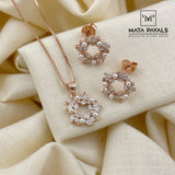 Stylish Rose Gold Pendant Set