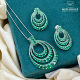 Greenish Silver Pendant Set