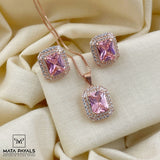 Pinkish Rose Gold Pendant Set