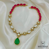 Red And Green Moissanite Necklace
