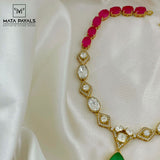 Red And Green Moissanite Necklace