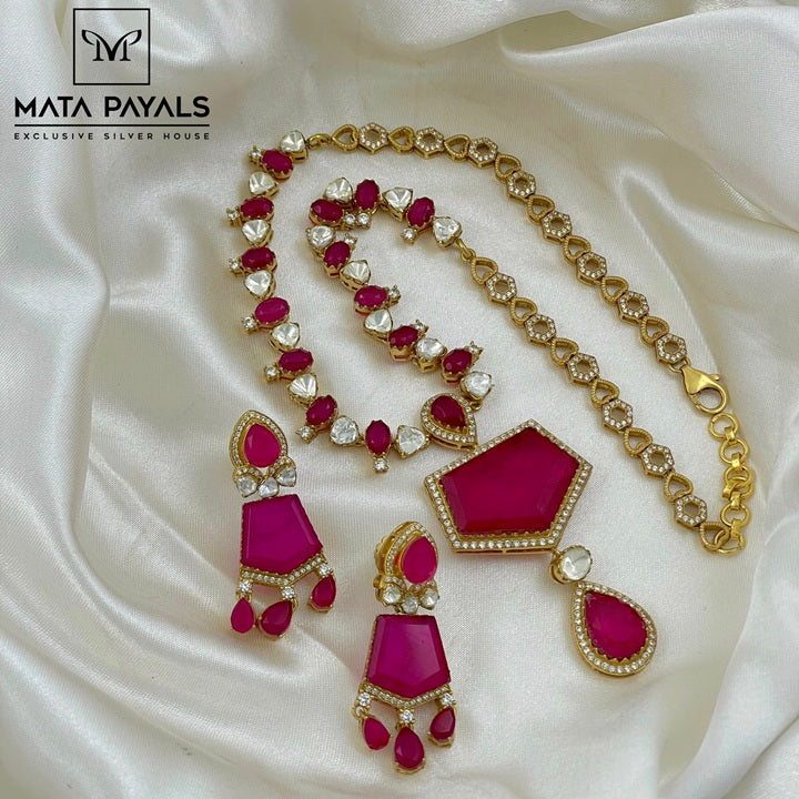 Radiant Red Moissanite Neckset
