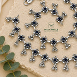 Navy Blue Oxidised Anklet