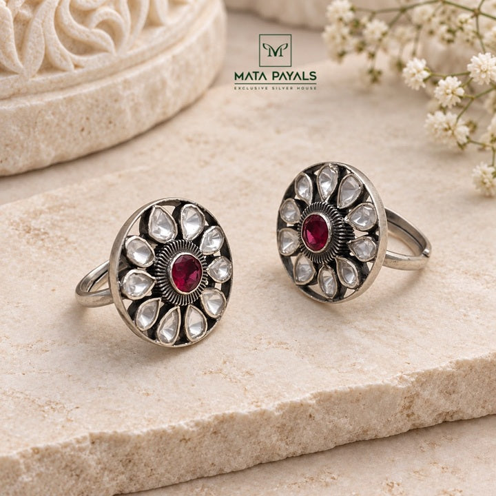 Floral Moissanite Toe Ring