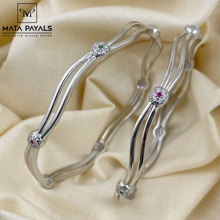 Colourful Rhodium Bangle