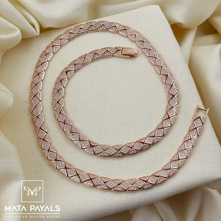 Luxurious Zircon Rose Gold Neckchain
