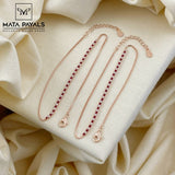 Red And White Stone Payal