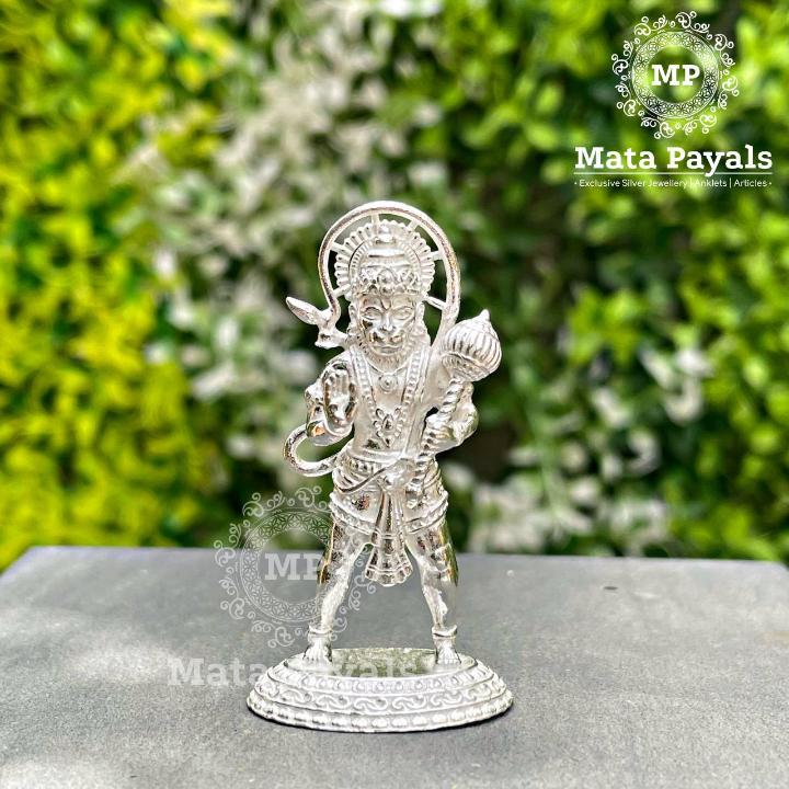 Shri Pavan Putra Hanuman Silver Idol
