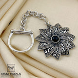 Marcasite Floral Key Chain