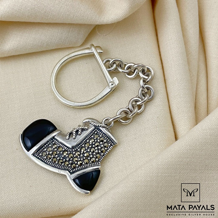 Oxidised Shoe Key Chain