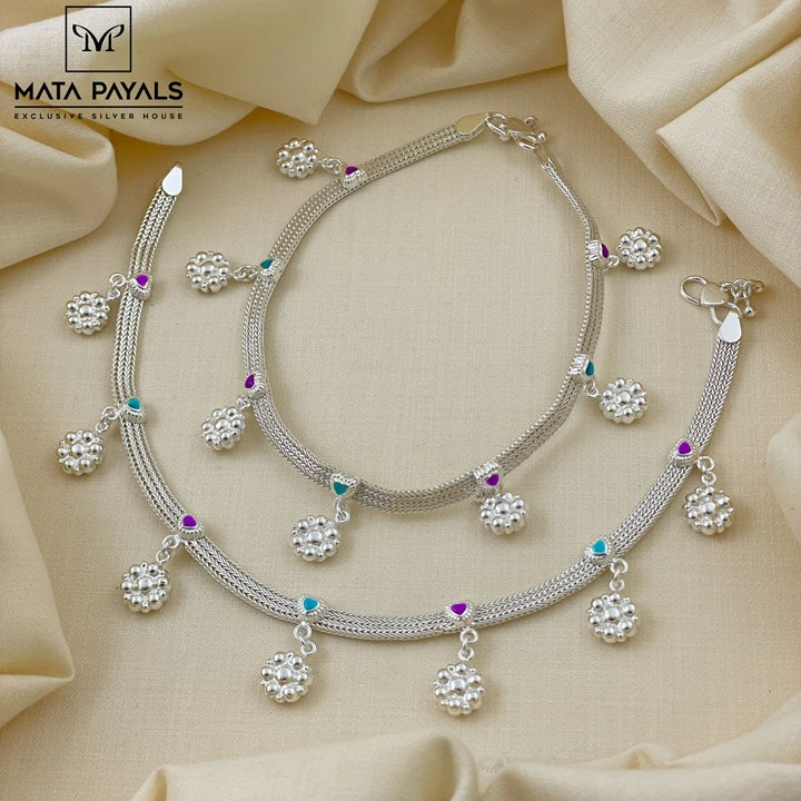 Charming Plain Silver Anklet