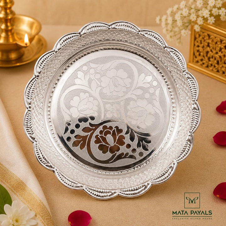 Expectational Silver Aarthi Plate