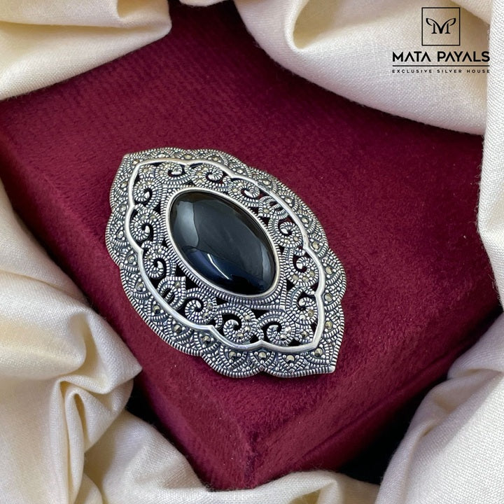 Fulgent Marcasite Pendant Cum Brooch