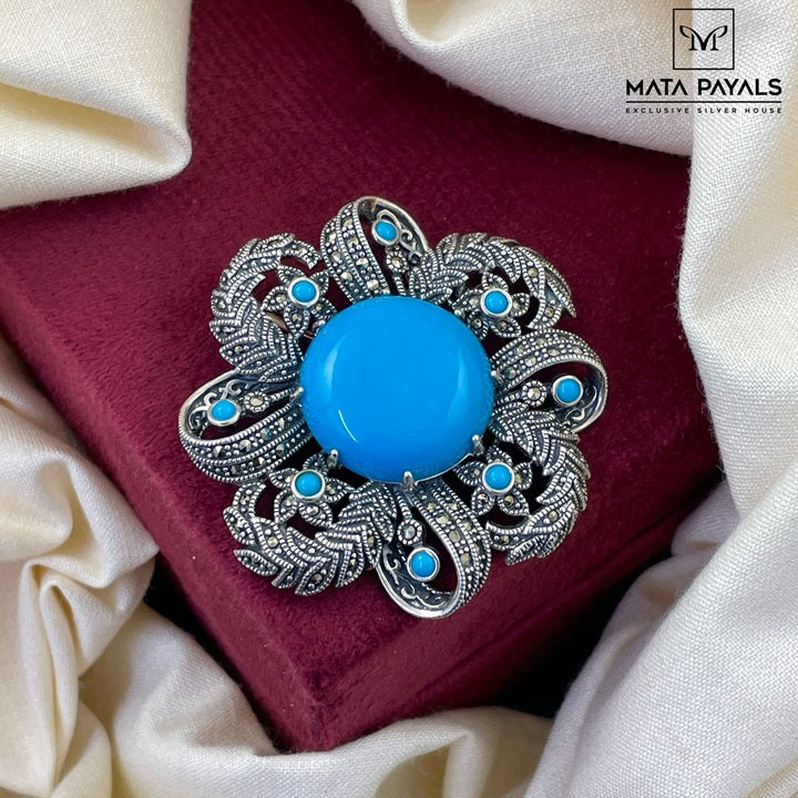 Majestic Turquoise Pendant Cum Brooch